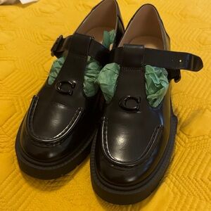 Coach Black Leather Loafer Maryjane